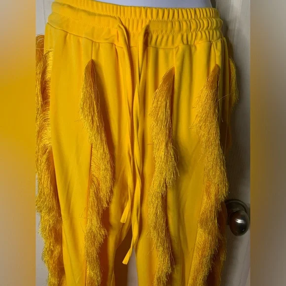 Women Summer Casual Colorful Tassels Fringe Long/Shorts High Waist Pants - Picture 5 of 7